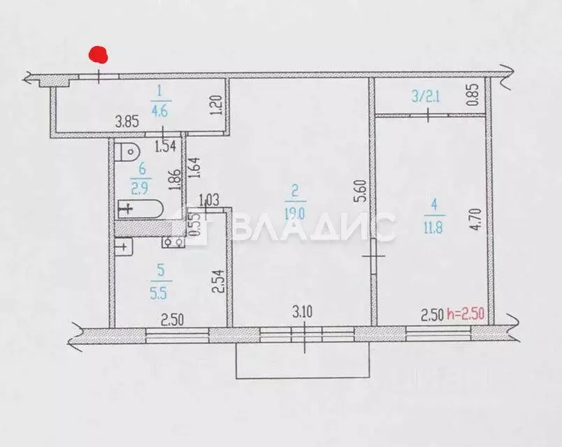 2-к кв. Алтайский край, Барнаул ул. Георгия Исакова, 111 (45.9 м) - Фото 2