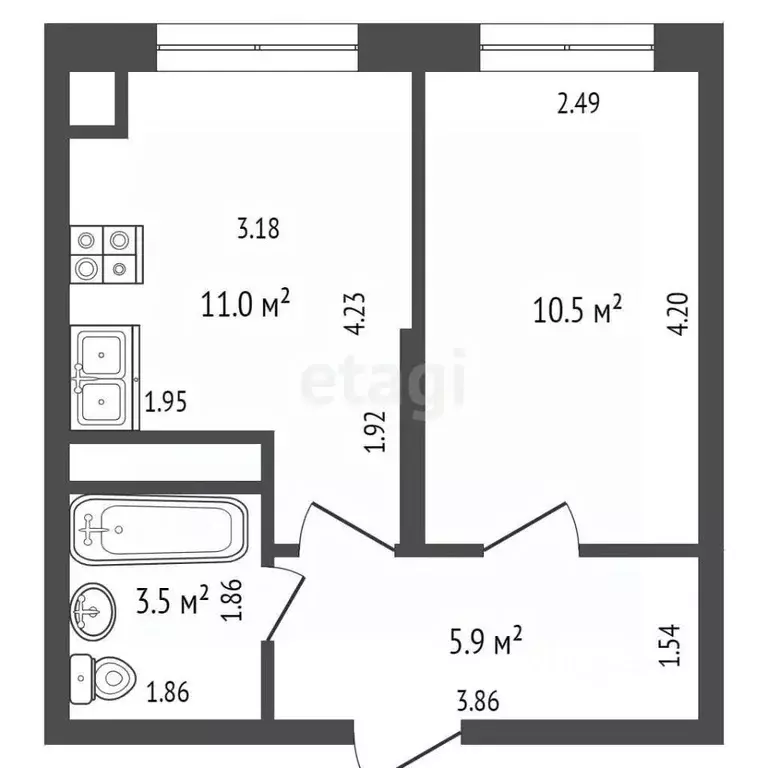 1-к кв. Адыгея, Тахтамукайский район, Старобжегокайское с/пос, Новая ... - Фото 2