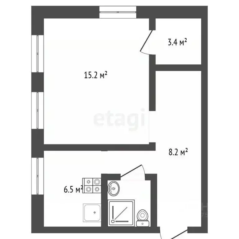 1-к кв. Тамбовская область, Тамбов Защитная ул., 27 (34.7 м) - Фото 1