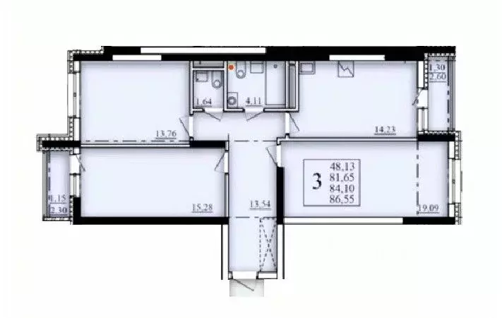 3-к кв. Башкортостан, Уфа Затон-Восточный жилрайон, Паруса жилой ... - Фото 1