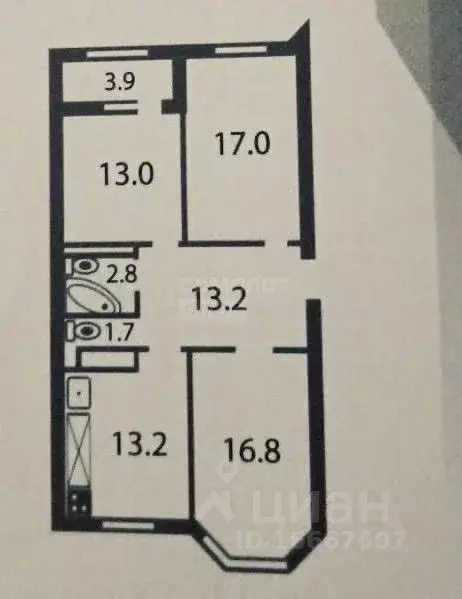 3-к кв. Оренбургская область, Оренбург Салмышская ул., 45 (72.8 м) - Фото 2