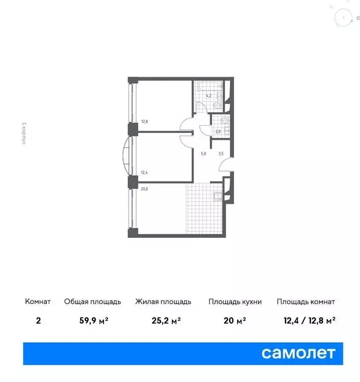 1-комнатная квартира: Москва, Новоданиловская набережная, 8к2 (58.3 м) - Фото 0