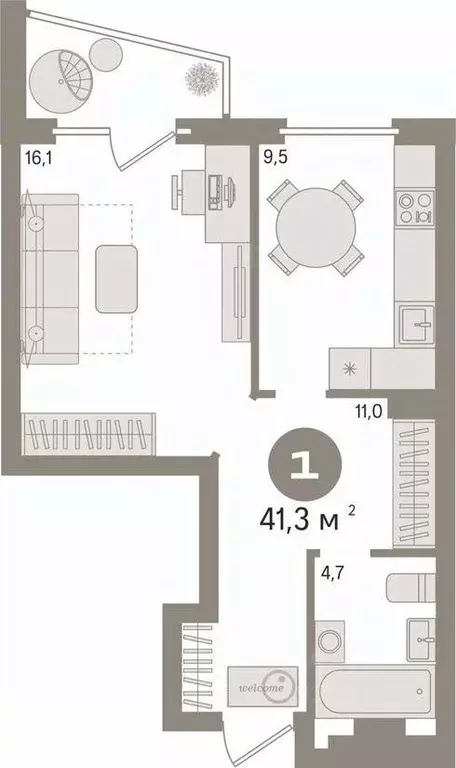 1-к кв. Свердловская область, Екатеринбург ул. Московская, 196 (41.3 ... - Фото 2