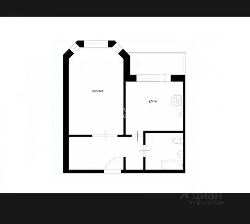 1-к кв. Москва, Москва, Московский г. 3-й мкр, 2 (43.4 м) - Фото 1