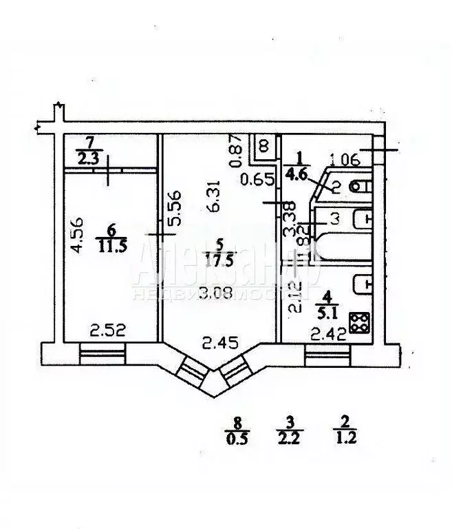 Квартира, 2 комнаты, 44.9 м - Фото 0