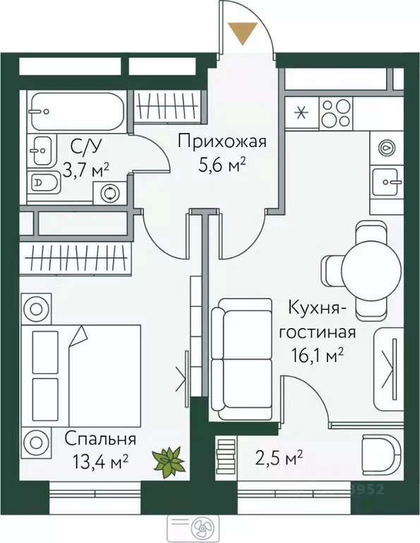 1-к кв. Волгоградская область, Волгоград Новосибирская ул., 74 (41.25 ... - Фото 0