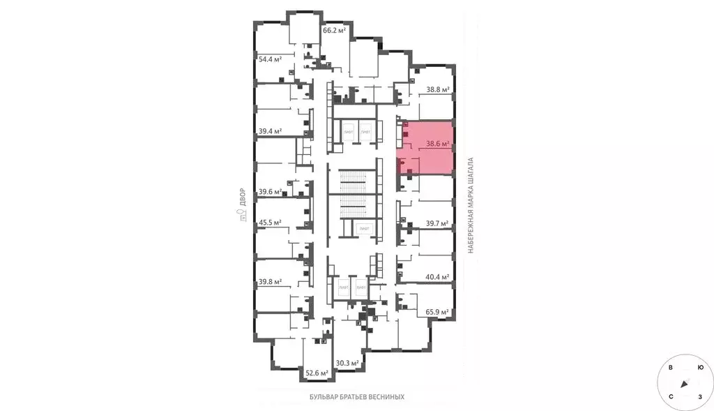 1-комнатная квартира: Москва, ЖК Марк, к3 (38.6 м) - Фото 1