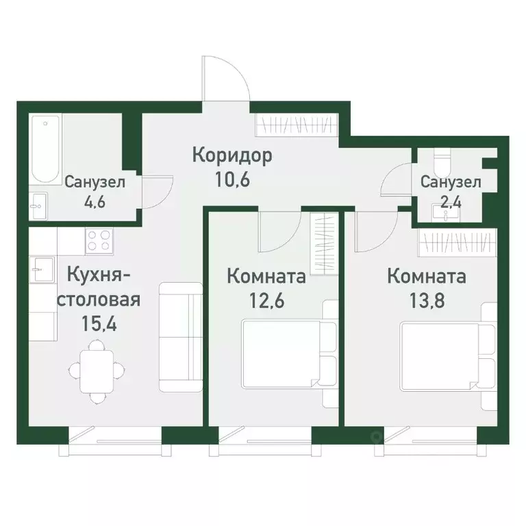 2-к кв. Челябинская область, Челябинский городской округ, пос. ... - Фото 0