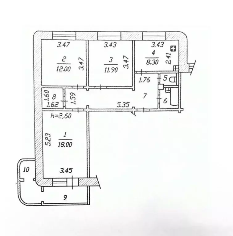 3-к кв. Чувашия, Чебоксары ул. Чернышевского, 32 (76.1 м) - Фото 2