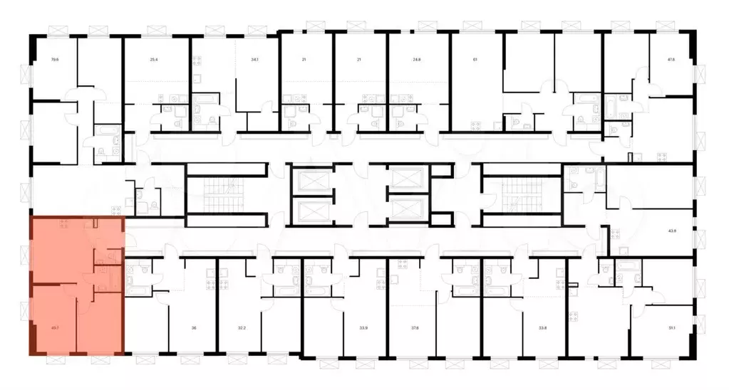 2-к. квартира, 49,7 м, 15/24 эт. - Фото 1