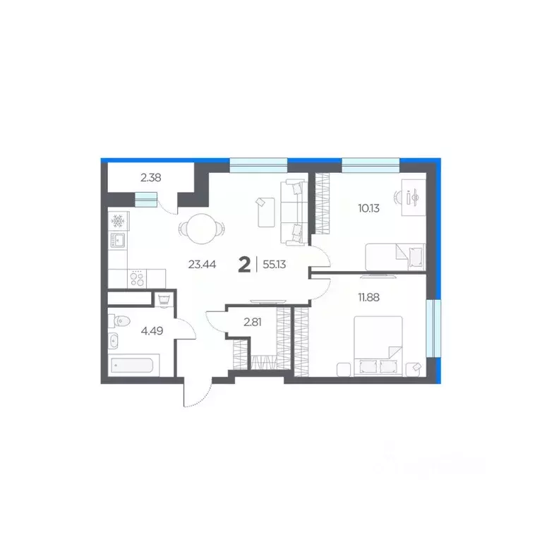 2-к кв. Рязанская область, Рязанский район, Дядьковское с/пос, с. ... - Фото 1