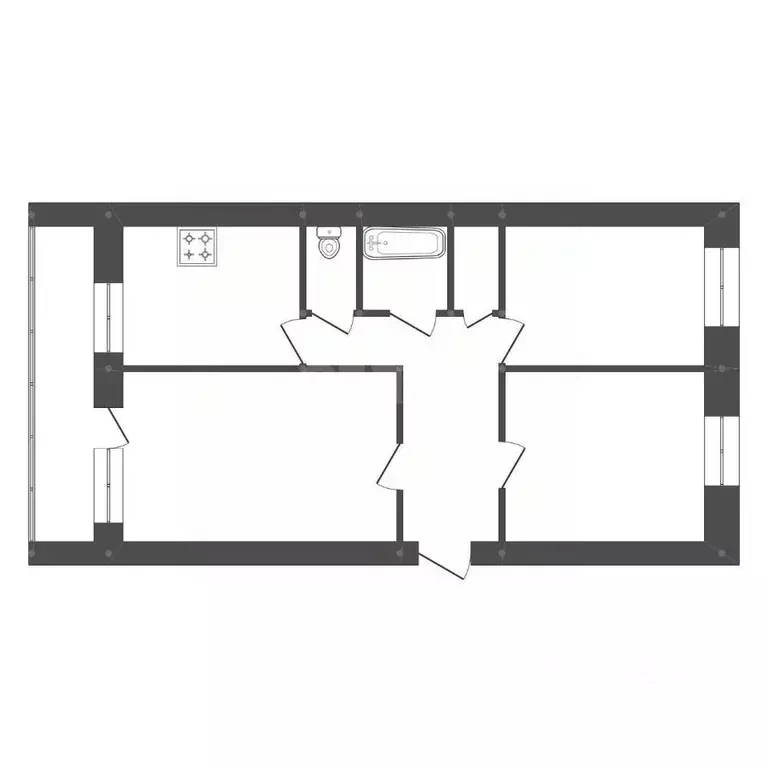 3-к кв. Амурская область, Белогорск ул. Кирова, 47 (58.4 м) - Фото 2