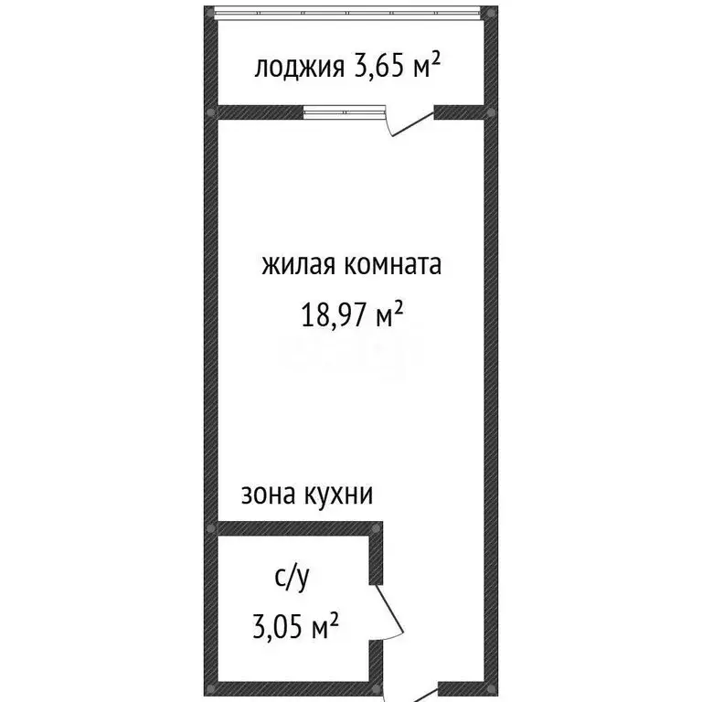 Квартира-студия: аул Новая Адыгея, Бжегокайская улица, 25/8 (22.5 м) - Фото 1