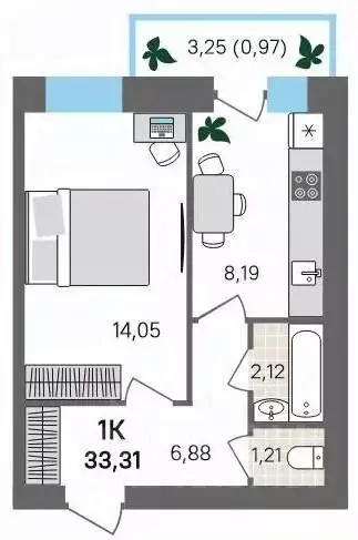 1-к кв. Пермский край, Пермский муниципальный округ, с. Култаево ул. ... - Фото 1