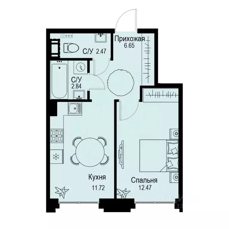 1-к кв. Санкт-Петербург ул. Профессора Попова, 38 (36.15 м) - Фото 0