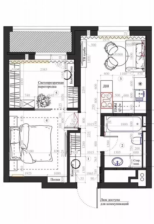 2-комнатная квартира: Москва, Фестивальная улица, 29 (45 м) - Фото 1