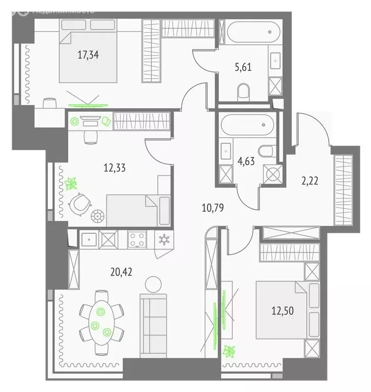 3-комнатная квартира: Москва, СВАО, Бутырский район (85.84 м) - Фото 0