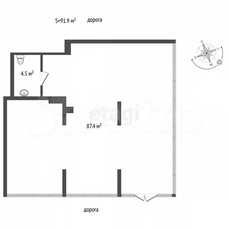 Продам помещение свободного назначения, 91.9 м - Фото 0