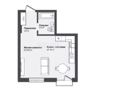 Продаётся квартира-студия, 32.18 м - Фото 0