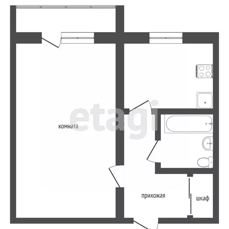 1-к кв. Челябинская область, Челябинск Каслинская ул., 97А (33.0 м) - Фото 1