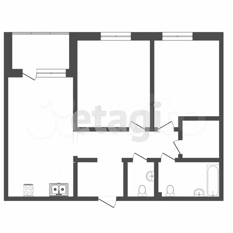 2-к. квартира, 61,7 м, 5/24 эт. - Фото 1