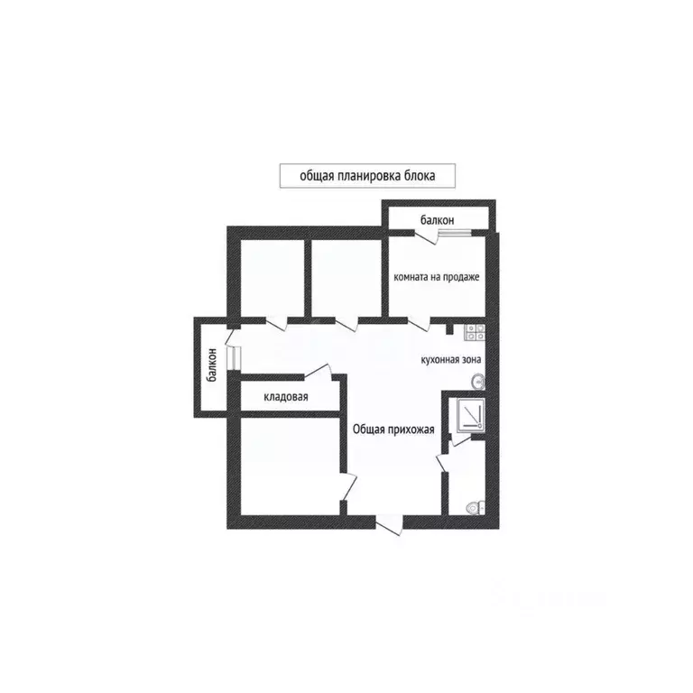 Комната Смоленская область, Смоленск Ново-Ленинградская ул., 6А (13.1 ... - Фото 1