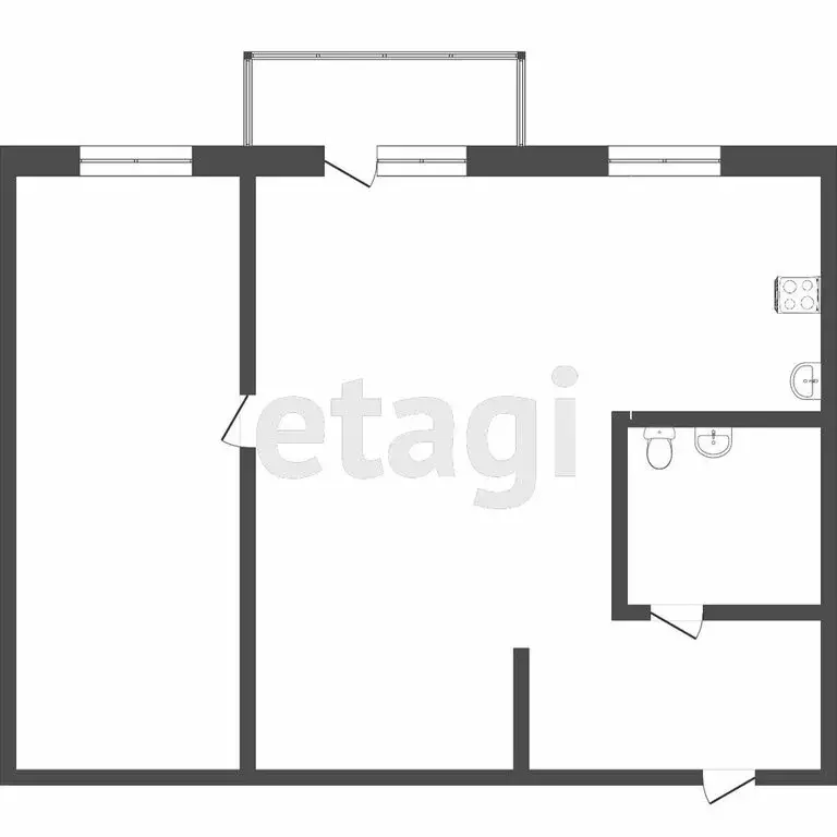 2-комнатная квартира: Томск, Пристанской переулок, 2 (43.6 м) - Фото 1