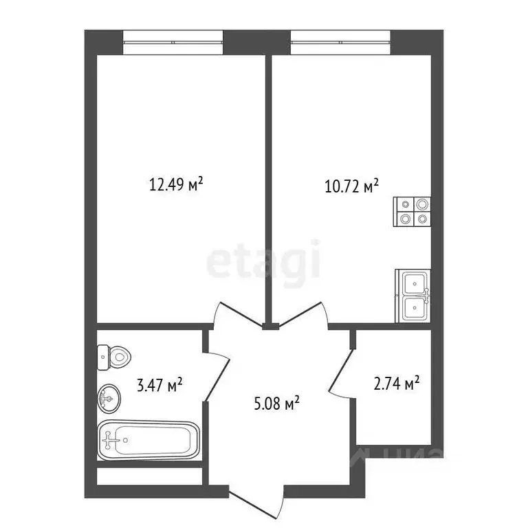 1-к кв. Удмуртия, Ижевск Клубная ул., 11 (34.5 м) - Фото 1