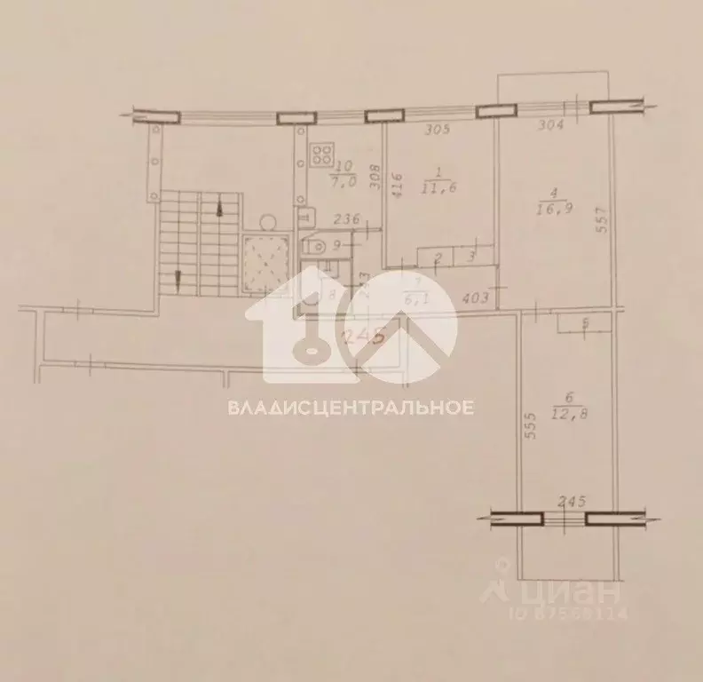 3-к кв. Новосибирская область, Новосибирск ул. Адриена Лежена, 9 (63.0 ... - Фото 1