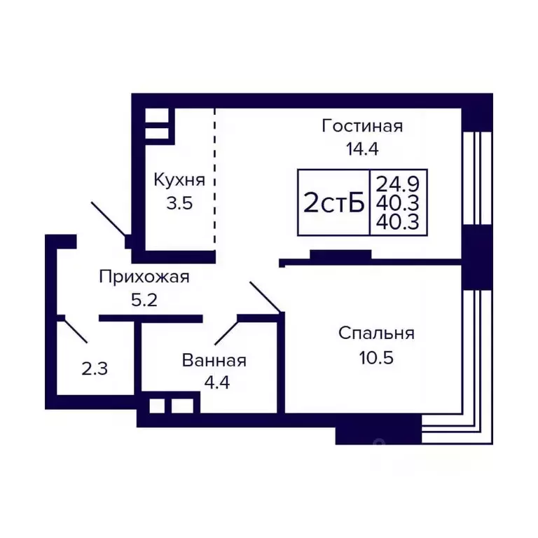 2-к кв. Новосибирская область, Новосибирск ул. Грибоедова (40.3 м) - Фото 0