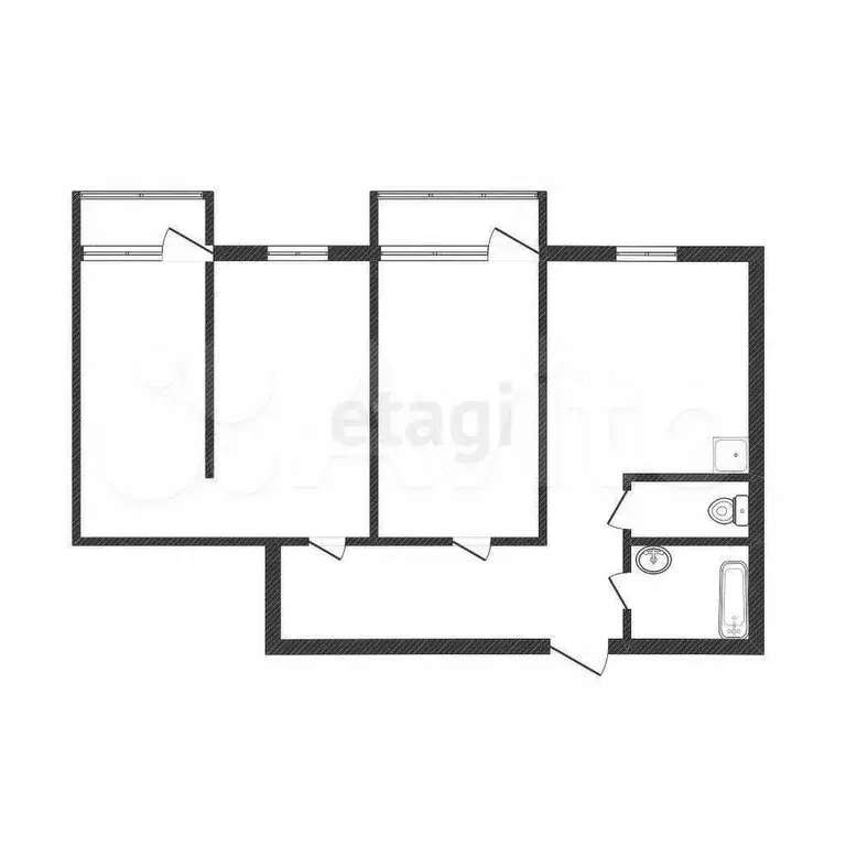 2-к. квартира, 62,7 м, 5/9 эт. - Фото 0