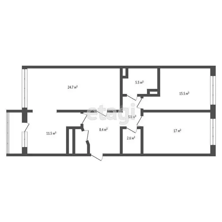 3-комнатная квартира: Кемерово, проспект Химиков, 10 (90.6 м) - Фото 1