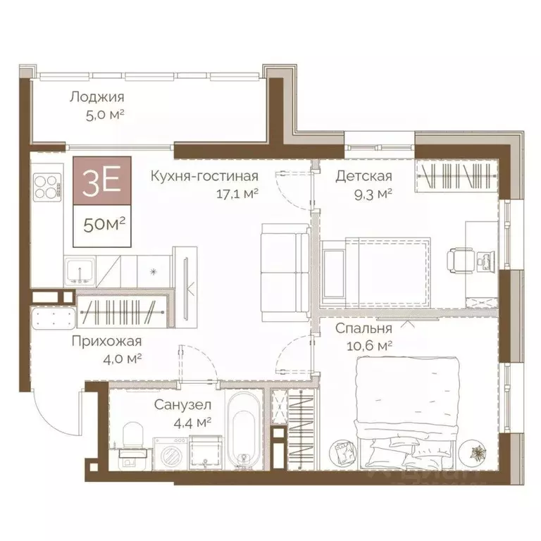 3-к кв. Приморский край, Владивосток Днепровский жилой комплекс (49.9 ... - Фото 1