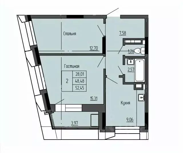 2-к кв. Саха (Якутия), Якутск ул. Чкалова, 39А (52.45 м) - Фото 0