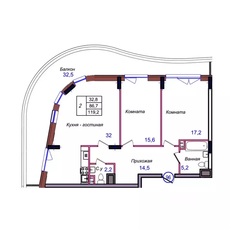 2-к кв. Калининградская область, Светлогорск Балтийская ул. (119.2 м) - Фото 1