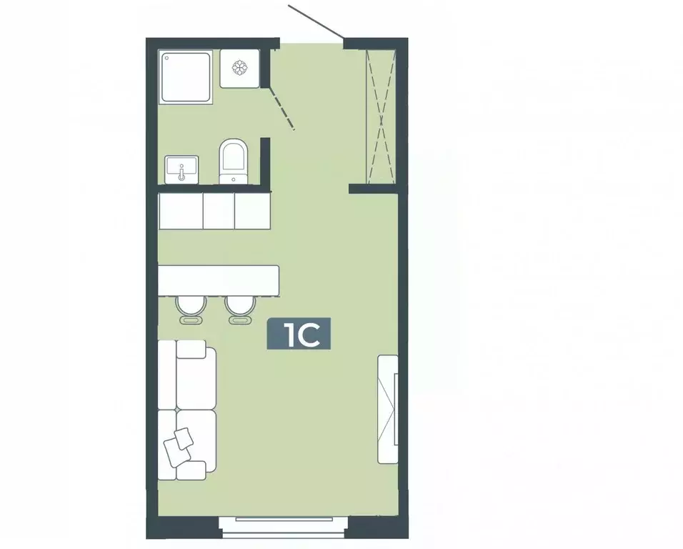 Студия Новосибирская область, Новосибирск ул. Плющихинская, 1 (33.0 м) - Фото 2