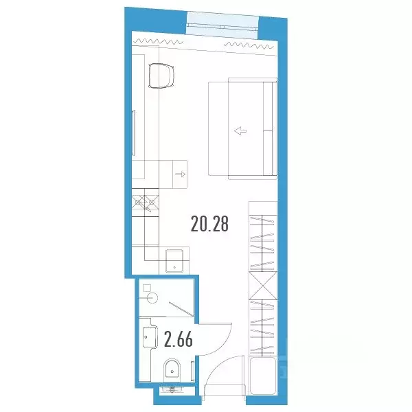 Студия Санкт-Петербург пл. Конституции, 3 (22.94 м) - Фото 0