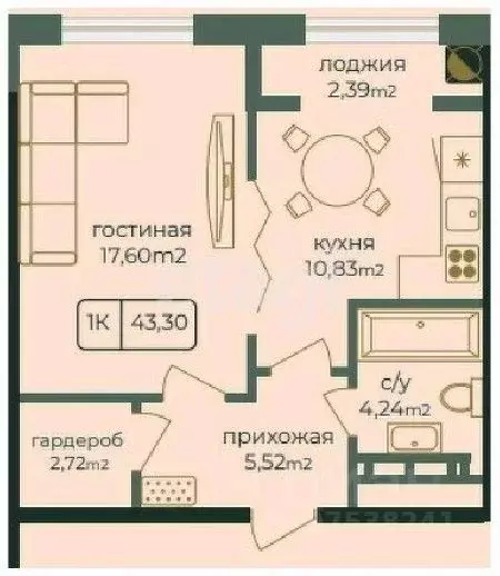 1-к кв. Дагестан, Каспийск просп. Акулиничева (43.3 м) - Фото 0