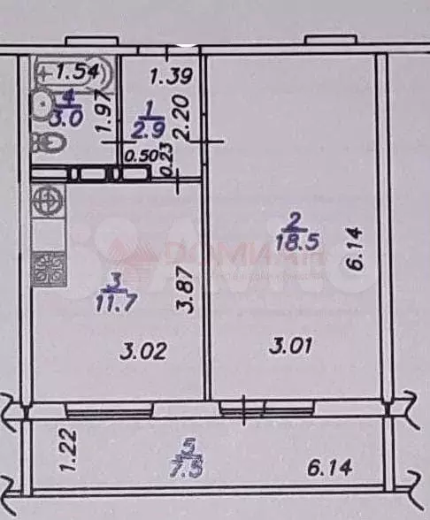 1-к. квартира, 43 м, 6/16 эт. - Фото 0