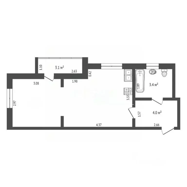 Студия Краснодарский край, Анапа ш. Супсехское, 39к16 (34.7 м) - Фото 1