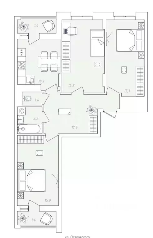 3-к кв. Пермский край, Пермь пос. Новые Ляды, Новый Звездный жилой ... - Фото 2