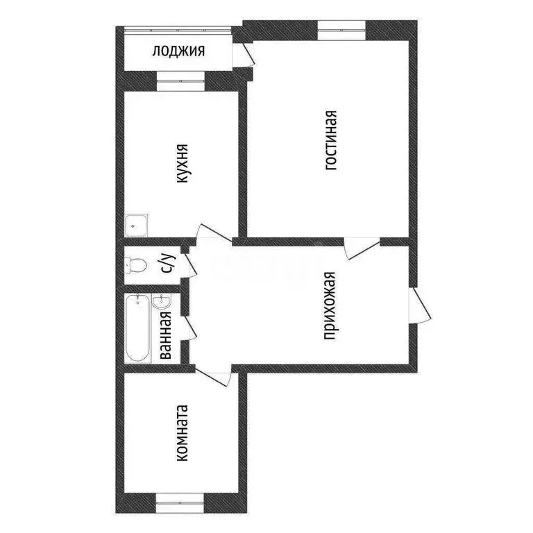 2-комнатная квартира: Курган, улица Котовского, 87 (47 м) - Фото 1