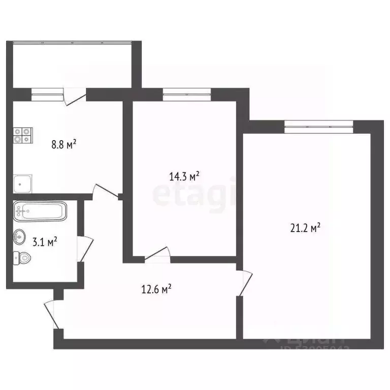 2-к кв. Забайкальский край, Чита ул. Шилова, 95Б (61.8 м) - Фото 1