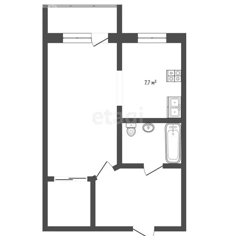 1-комнатная квартира: Серпухов, улица Ворошилова, 144 (34.5 м) - Фото 0
