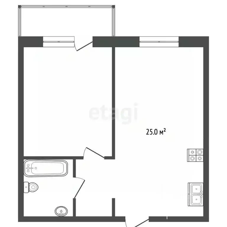 1-к кв. Тамбовская область, Тамбов Свободная ул., 8 (45.0 м) - Фото 1