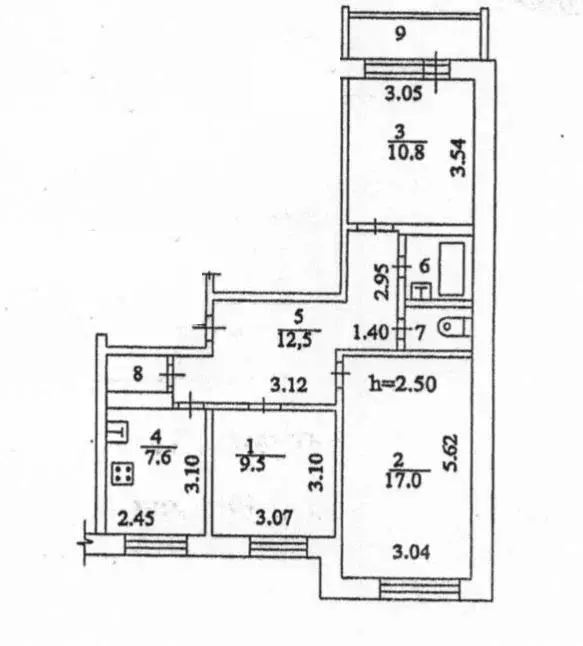 3-к кв. Московская область, Реутов Юбилейный просп., 14 (62.4 м) - Фото 2