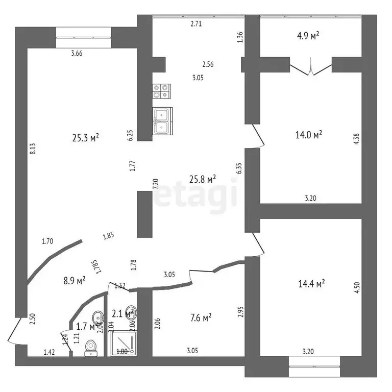 3-комнатная квартира: Самара, 6-я просека, 155 (99.8 м) - Фото 0