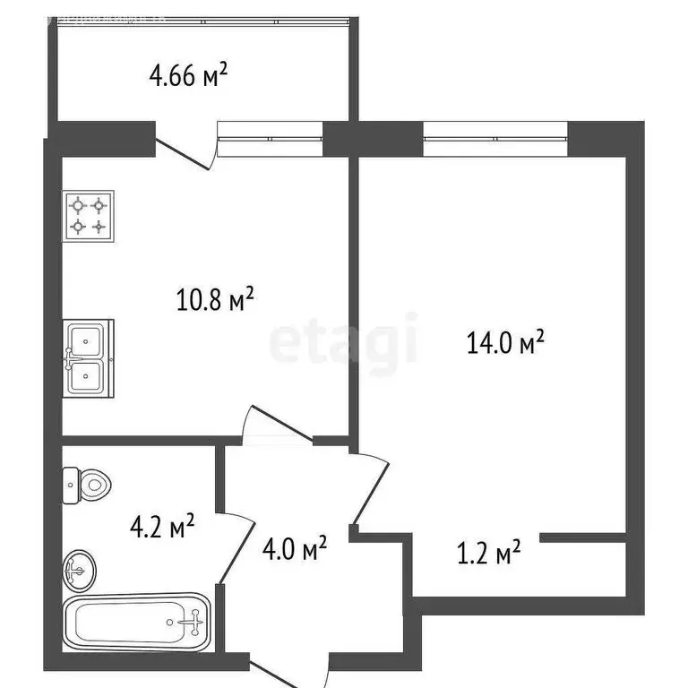 1-комнатная квартира: Бугры, Воронцовский бульвар, 5к5 (34.2 м) - Фото 1