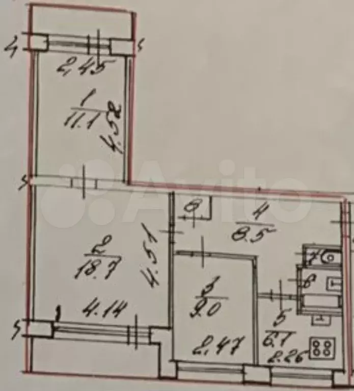 2-к. квартира, 57 м, 3/9 эт. - Фото 0