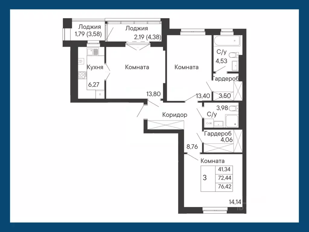 3-к кв. Ростовская область, Ростов-на-Дону Ривьера жилой квартал,  ... - Фото 1